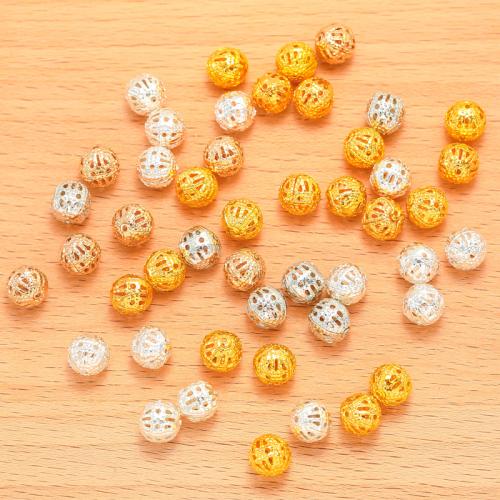 Perles bijoux en fer, Rond, Placage, DIY & normes différentes pour le choix & creux, plus de couleurs à choisir, protéger l'environnement, sans nickel, plomb et cadmium, 100PC/sac, Vendu par sac