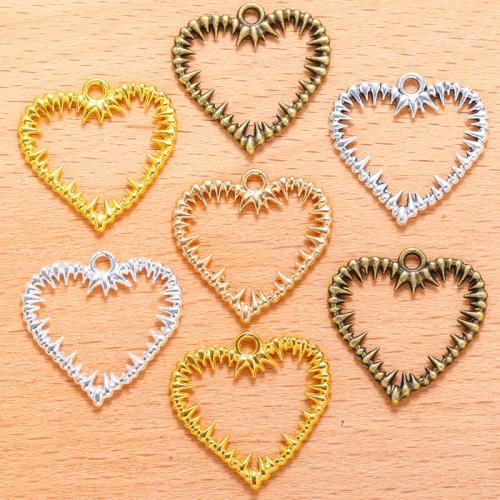 Tibetan Style Heart Pendants, plated, DIY, more colors for choice, 100PC/Bag, Sold By Bag