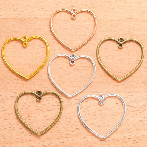 Heart Tibetan Style Connector, plated, DIY & 1/1 loop, more colors for choice, 100PC/Bag, Sold By Bag