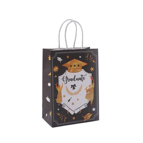 Kraft Gift Bag, Utskrift, olika mönster för val, 150x80x210mm, Säljs av PC