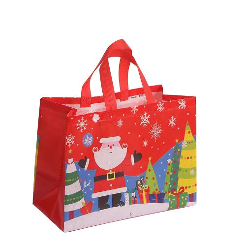 Tissus non tissés Sac de cadeau de Noël, Impression, modèles différents pour le choix, 330x250x170mm, Vendu par PC