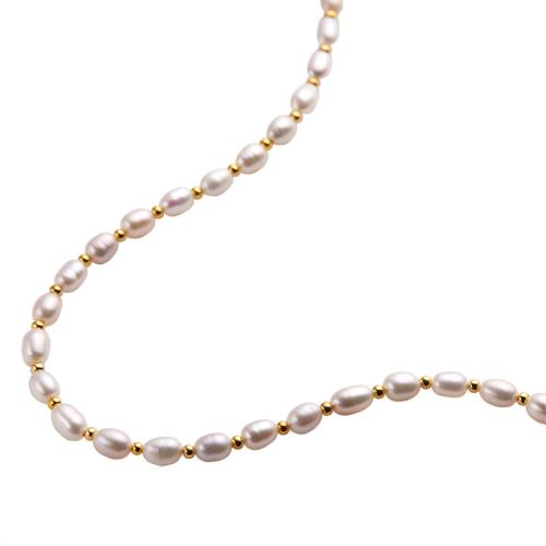 925 Sterling Silver Necklace with Freshwater Pearl with 2inch extender chain handmade fashion jewelry & for woman Length Approx 15 Inch Sold By PC