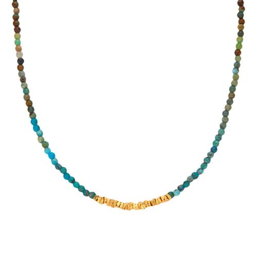 turquoise naturelle collier, avec Argent sterling 925, avec 2.4inch chaînes de rallonge, fait à la main, bijoux de mode & pour femme, Longueur:Environ 16.14 pouce, Vendu par PC