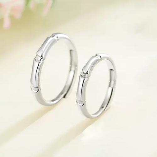 Anillos para Parejas, metal, Ajustable & Joyería & unisexo, plateado, Inner diameter 17mm, Vendido por UD