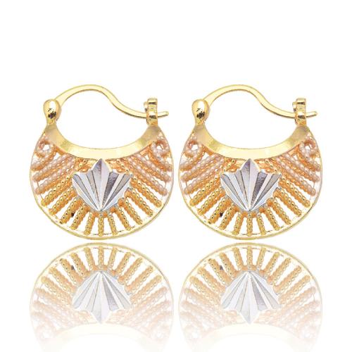 Brass Leverback Earring 18K gold plated fashion jewelry & for woman golden Sold By Pair