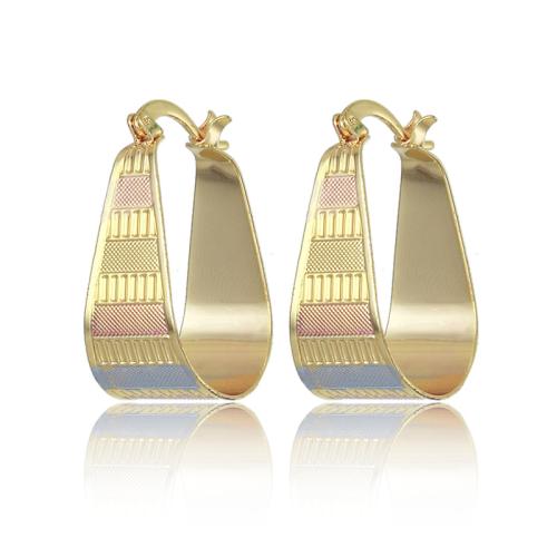 Brass Leverback Earring, 18K gold plated, fashion jewelry & for woman, golden, 26x13mm, Sold By Pair