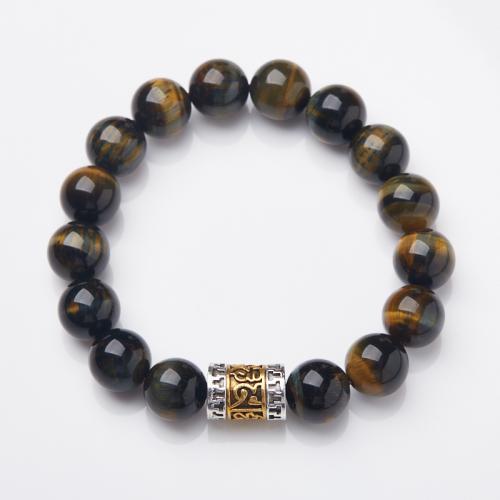 Natural Tiger Eye Bracelets handmade fashion jewelry & Unisex Length Approx 15-17 cm Sold By PC