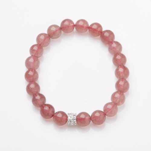 Quarz Armbänder, Strawberry Quartz, handgemacht, Modeschmuck & verschiedene Stile für Wahl & für Frau, Länge:ca. 14-16 cm, verkauft von PC