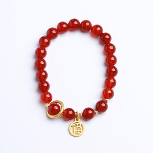 Pulseras de ágate rojo, Ágata roja, hecho a mano, Joyería & diferentes estilos para la opción & para mujer, longitud:aproximado 14-16 cm, Vendido por UD