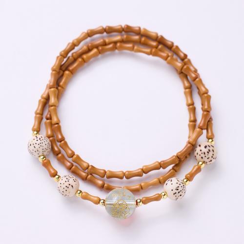 Wood Bracelets Olivary Nucleus with Xingyue Bodhi handmade fashion jewelry & Unisex Length Approx 25 cm Sold By PC