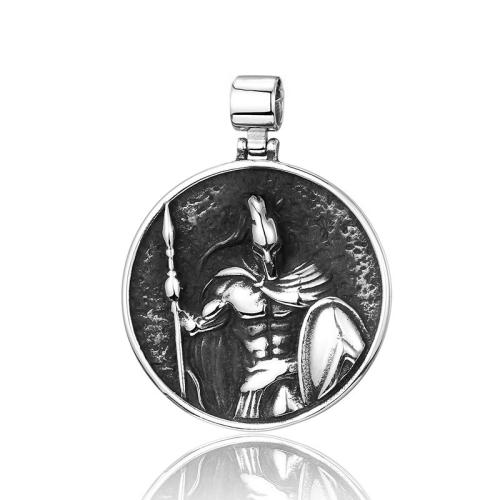 Bijoux pendentifs en acier inoxydable , Acier inoxydable 304, Rond, Vintage & pour homme, 40x53mm, Vendu par PC