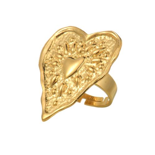 Stainless Steel Finger Ring 304 Stainless Steel Heart fashion jewelry & for woman golden Sold By PC