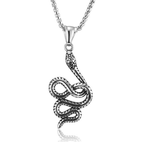 Collier de bijoux en acier inoxydable, Acier inoxydable 304, serpent, poli, Vintage & styles différents pour le choix & pour homme, 21x42mm, Longueur:Environ 60 cm, Vendu par PC