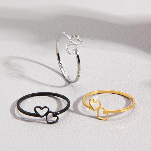 Stainless Steel Finger Ring, 304 Stainless Steel, Heart, fashion jewelry & different size for choice & for woman, more colors for choice, Sold By PC