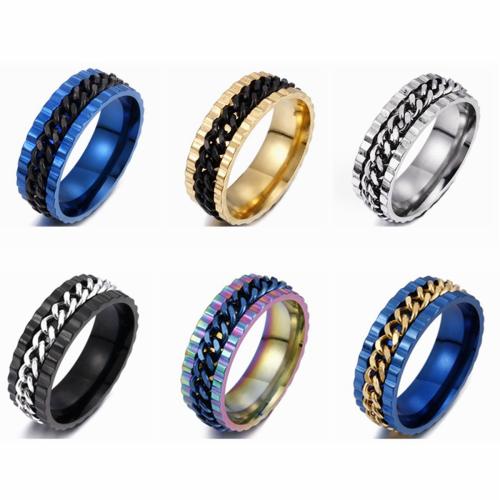 Stainless Steel Finger Ring, 304 Stainless Steel, fashion jewelry & Unisex & different size for choice, more colors for choice, Sold By PC