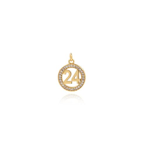 Cubic Zirconia Micro Pave Brass Pendant, gold color plated, DIY & micro pave cubic zirconia, nickel, lead & cadmium free, 18x13.50x1.80mm, Sold By PC