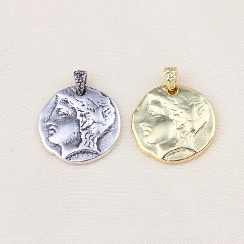 Brass Jewelry Pendants, Round, plated, DIY, more colors for choice, nickel, lead & cadmium free, 19x19x2mm, Sold By PC