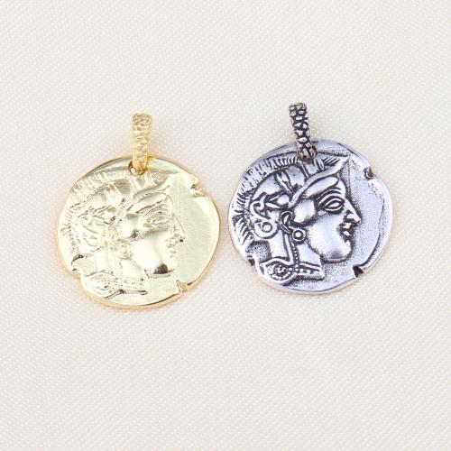 Brass Jewelry Pendants, Round, plated, DIY, more colors for choice, nickel, lead & cadmium free, 18x18x1.80mm, Sold By PC