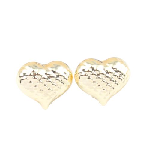 Brass Stud Earring, Heart, plated, for woman, more colors for choice, nickel, lead & cadmium free, 20x17x9mm, Sold By Pair