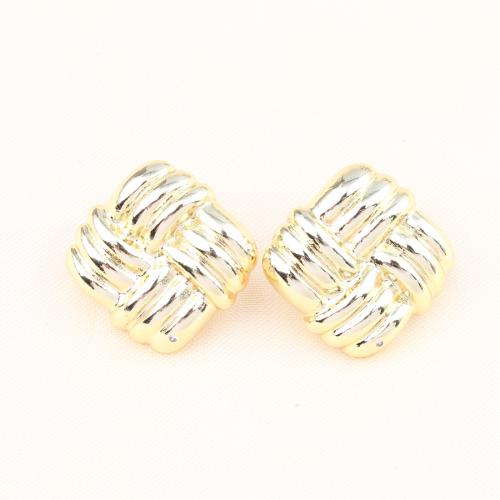 Brass Stud Earring, Square, plated, for woman, more colors for choice, nickel, lead & cadmium free, 21x21x5mm, Sold By Pair