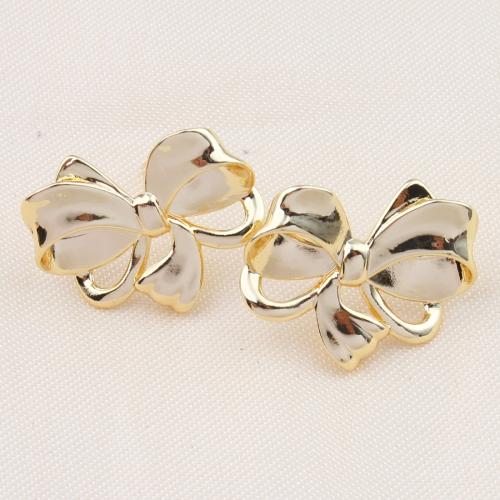 Brass Stud Earring, Bowknot, plated, for woman, more colors for choice, nickel, lead & cadmium free, 22x18mm, Sold By Pair