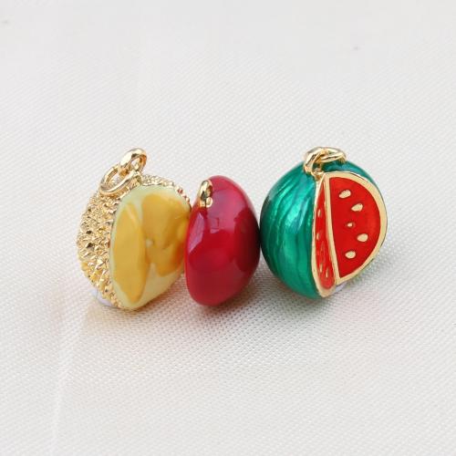 Brass Jewelry Pendants, Fruit, gold color plated, DIY & different styles for choice & enamel, more colors for choice, nickel, lead & cadmium free, Sold By PC