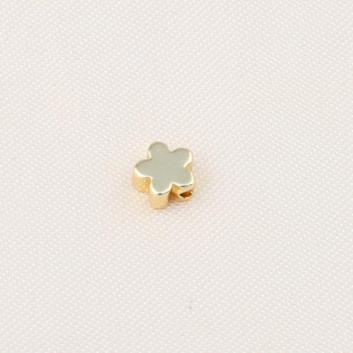 Perles bijoux en laiton, étoile, Placage de couleur d'or, DIY, protéger l'environnement, sans nickel, plomb et cadmium, 6x3mm, Vendu par PC