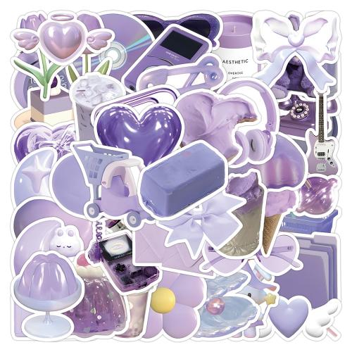 Klistermärke papper, PVC-plast, med Självhäftande+klistermärke, DIY & vattentät, blandade färger, About 4-8cm, 50PC/Lot, Säljs av Lot