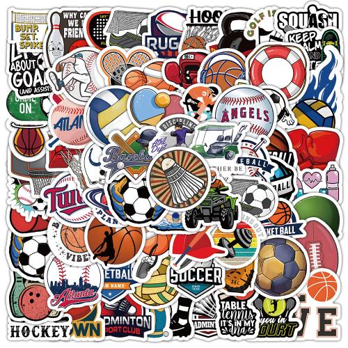 Papier van de sticker, PVC-plastic, met Lijm+Sticker, DIY & waterdicht, gemengde kleuren, About  2-8cm, 100pC's/Lot, Verkocht door Lot