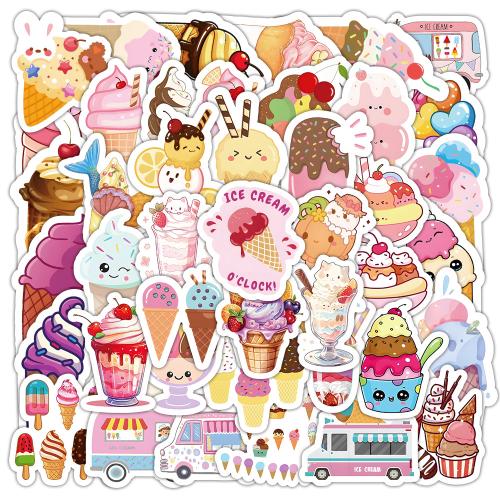 Sticker Paper, PVC Plastic, with Adhesive Sticker, DIY & waterproof, mixed colors, About 4-6cm, 50PCs/Lot, Sold By Lot