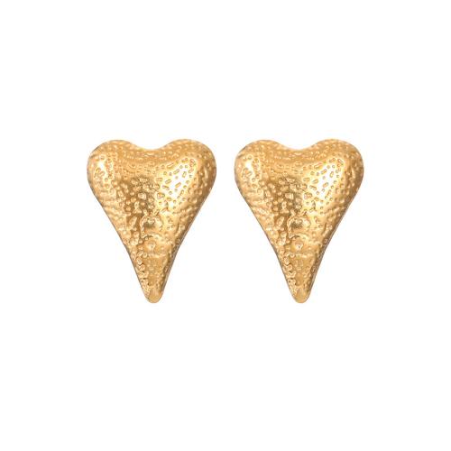 Stainless Steel Stud Earrings 304 Stainless Steel Heart fashion jewelry & for woman gold Sold By Pair