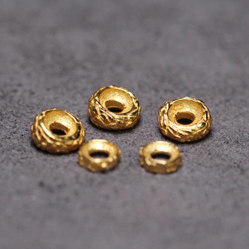 Spacer Beads Jewelry 925 Sterling Silver DIY golden Sold By Bag