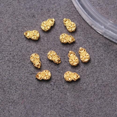 Spacer Beads Jewelry, 925 Sterling Silver, Calabash, DIY & micro pave cubic zirconia, golden, 5x3.10mm, Sold By PC