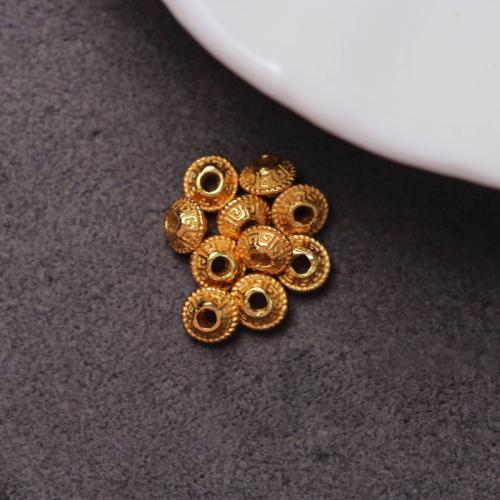 Spacer Beads Jewelry, 925 Sterling Silver, DIY, golden, 4.50x2.60mm, 5PCs/Bag, Sold By Bag