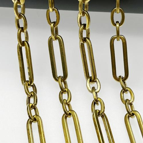 Brass Figaro Chain plated DIY original color Sold By m