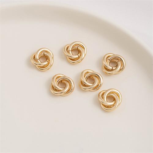 Brass Spacer Beads plated DIY & micro pave cubic zirconia golden Sold By PC