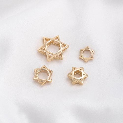 Brass Frame Bead, Star, plated, DIY & different size for choice, golden, Sold By PC