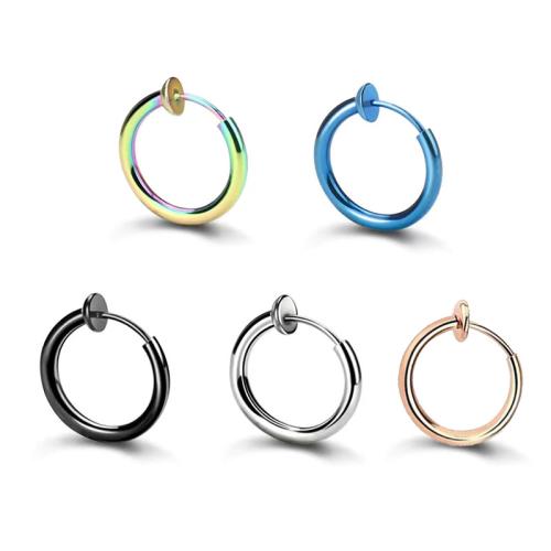 Stainless Steel Huggie Hoop Earring, 316L Stainless Steel, polished, Unisex, more colors for choice, 2x10mm, Sold By PC