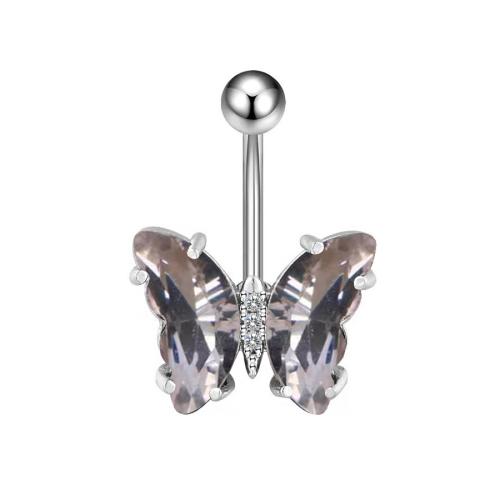 Belly Ring Ottone, unisex & Micro spianare cubic zirconia, nessuno, Venduto da PC