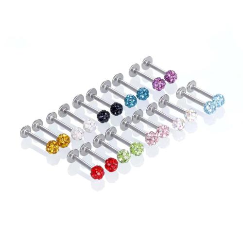 Stainless Steel Lip Ring, 304 Stainless Steel, Unisex & different size for choice & with rhinestone, more colors for choice, Sold By PC