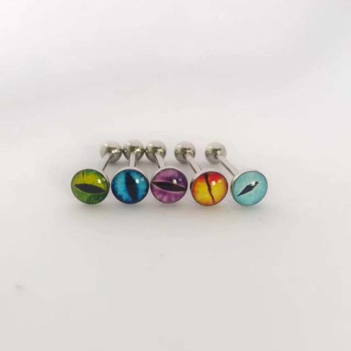 Divat Personality Body Piercing Ékszerek és kiegészítők, Titanium Steel, epoxy matrica, egynemű & különböző méretű a választás, több színt a választás, Által értékesített PC