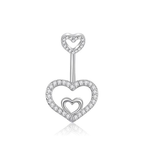 Brass Belly Ring  , plated, Unisex & micro pave cubic zirconia, more colors for choice, Sold By PC