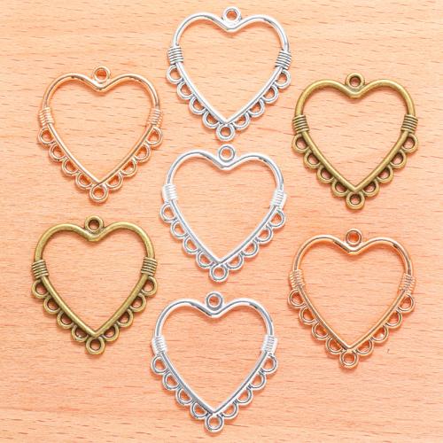 Heart Tibetan Style Connector, plated, DIY & 1/9 loop, more colors for choice, 100PC/Bag, Sold By Bag