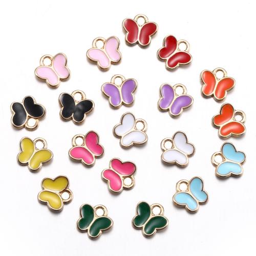 Tibetan Style Animal Pendants, Butterfly, plated, DIY & enamel, more colors for choice, 100PC/Bag, Sold By Bag