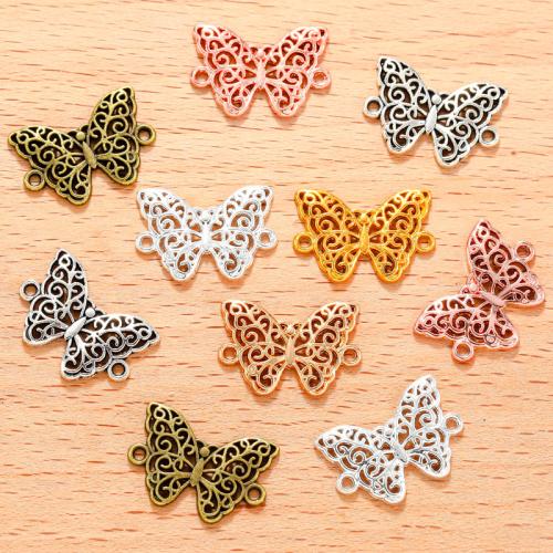 Animal Zinc Alloy Connector Butterfly plated DIY & 1/1 loop & hollow Sold By Bag