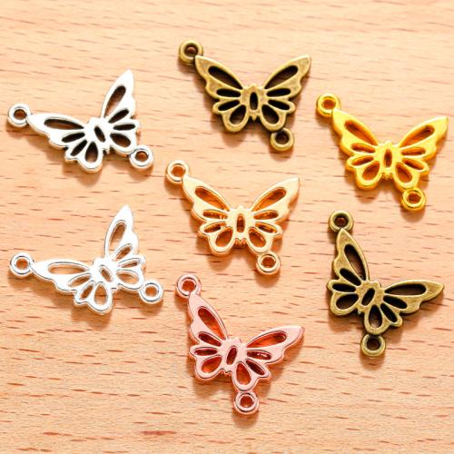 Animal Tibetan Style Connector, Butterfly, plated, DIY & 1/1 loop & hollow, more colors for choice, 100PC/Bag, Sold By Bag