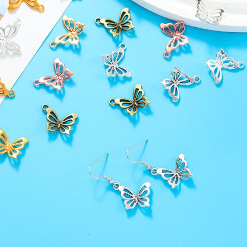 Pendentifs animaux en alliage de zinc, papillon, Placage, DIY & creux, plus de couleurs à choisir, 100PC/sac, Vendu par sac