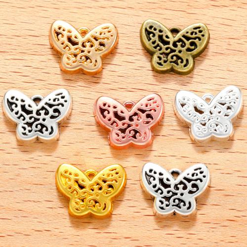 Tibetan Style Animal Pendants, Butterfly, plated, DIY & hollow, more colors for choice, 100PC/Bag, Sold By Bag