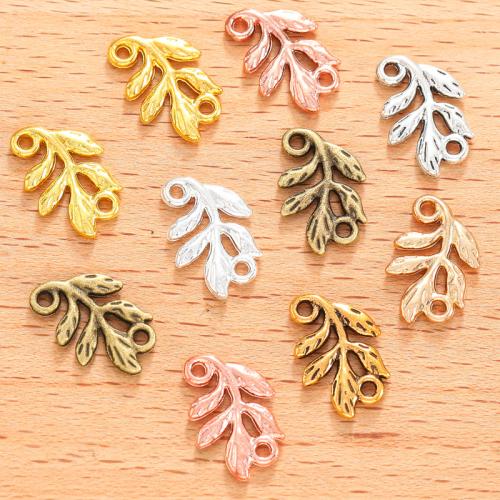 Tibetan Style Connector, Leaf, plated, DIY & 1/1 loop, more colors for choice, 100PC/Bag, Sold By Bag