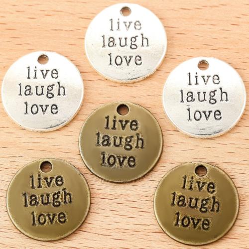 Zinc Alloy Pendants Round plated DIY Sold By Bag